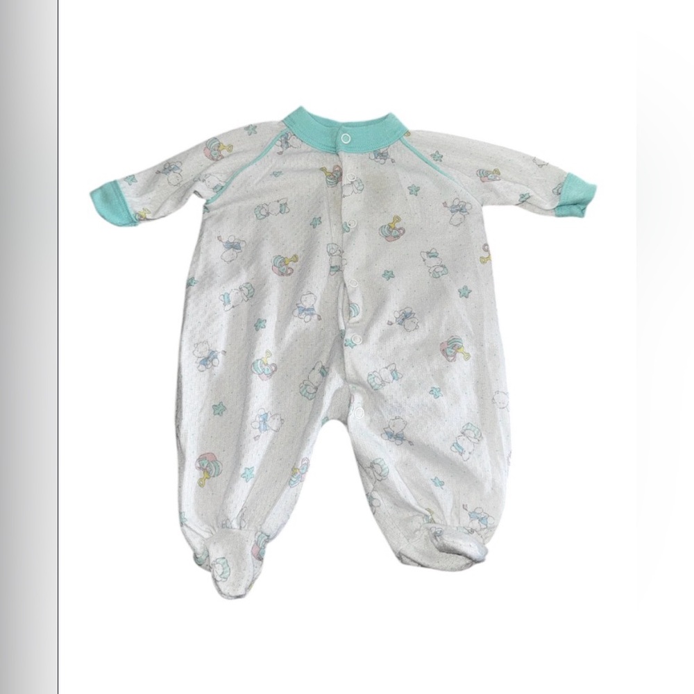Vintage Babygro Bunny & Bear Footed One Piece
